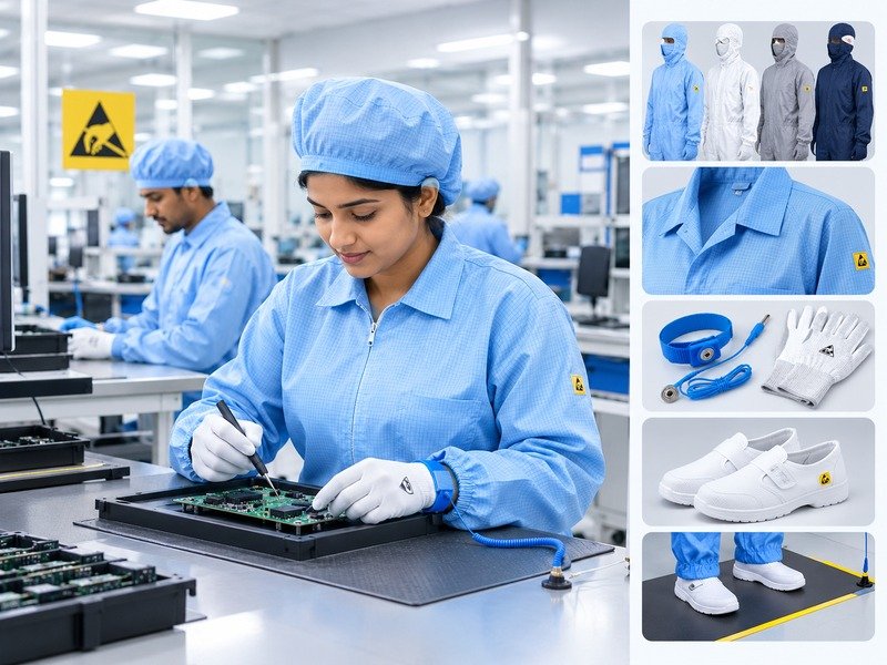 ESD anti-static workwear for electronics and semiconductor production