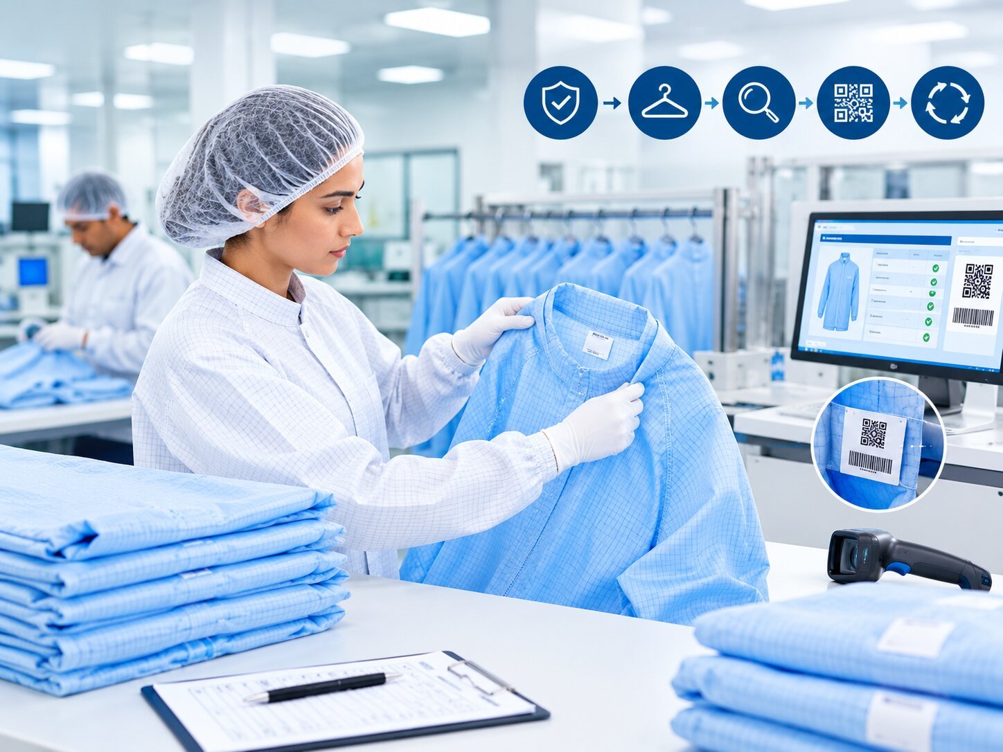 Cleanroom garment inspection, lifecycle management and tracking